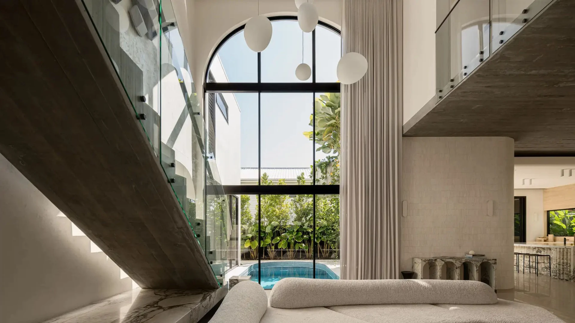 High-end home plaster finish under natural daylight
